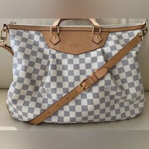Louis Vuitton Damier Azur Tote Siracusa GM Shoulder Bag with Straps